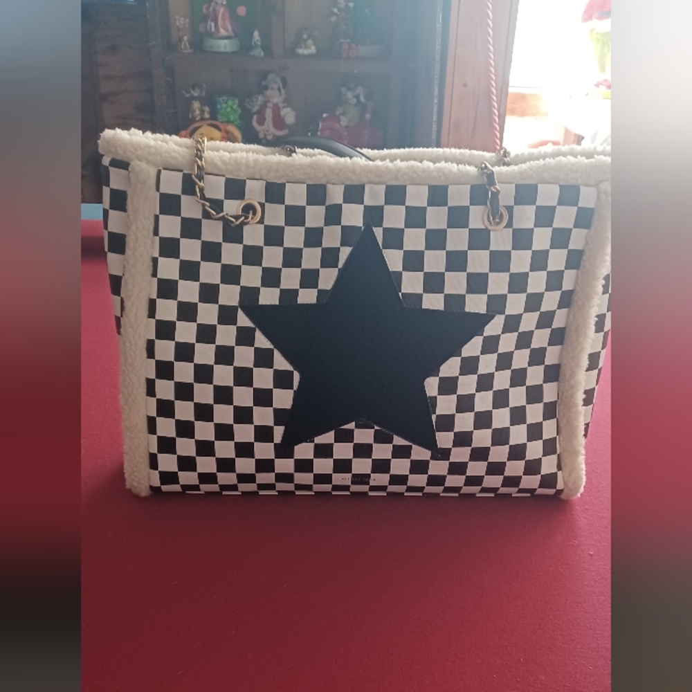 Checkered Black and White Tote Bag
